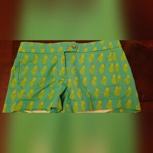 Gently Used J. Crew Green/ Yellow Print Shorts Size 2